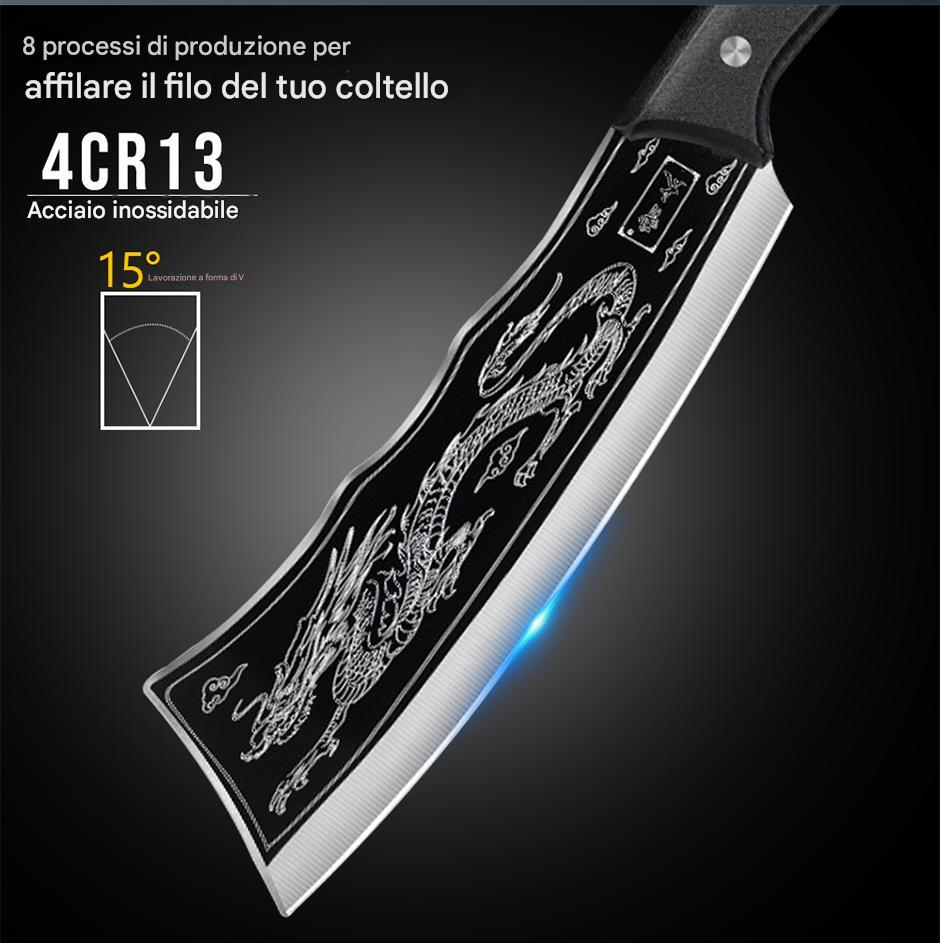 Coltello Del Drago Nero Acciaio Al Titanio